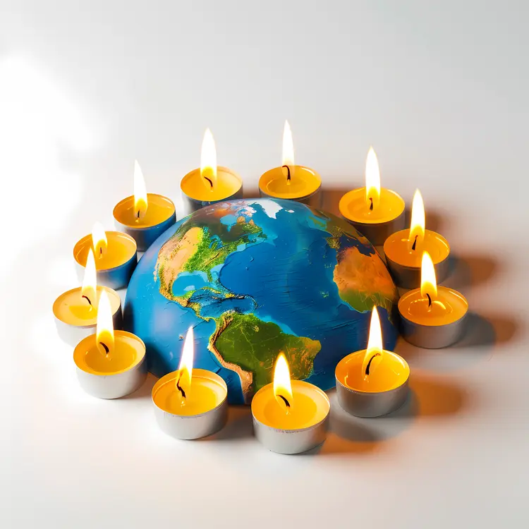 Earth Surrounded by Candles