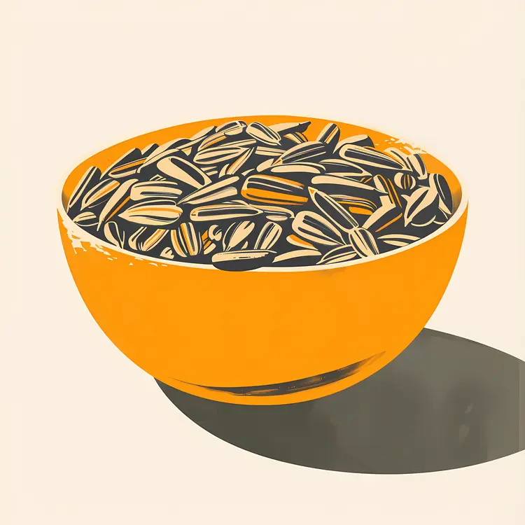Sunflower Seeds in Yellow Bowl