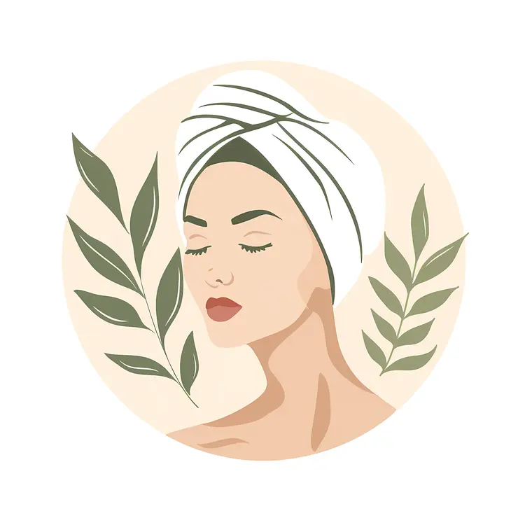 Woman with Towel and Plants