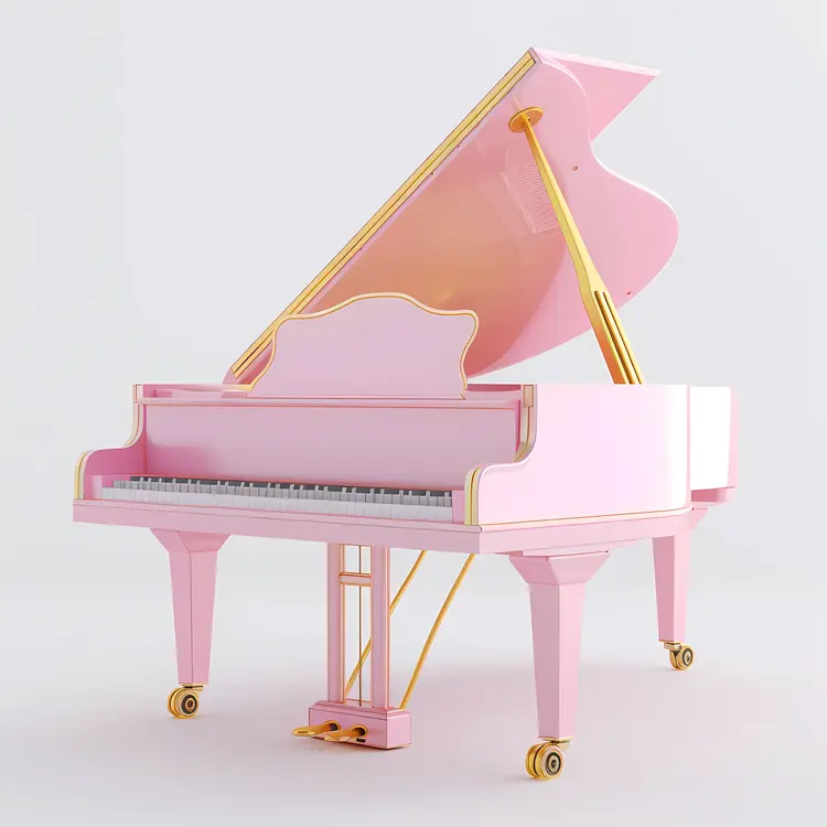 Elegant Pink Grand Piano