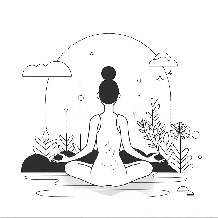 Meditating Woman in Nature
