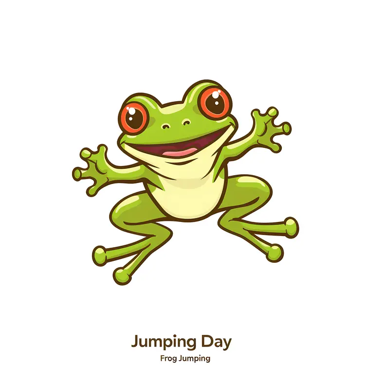 Jumping Day Frog Cartoon