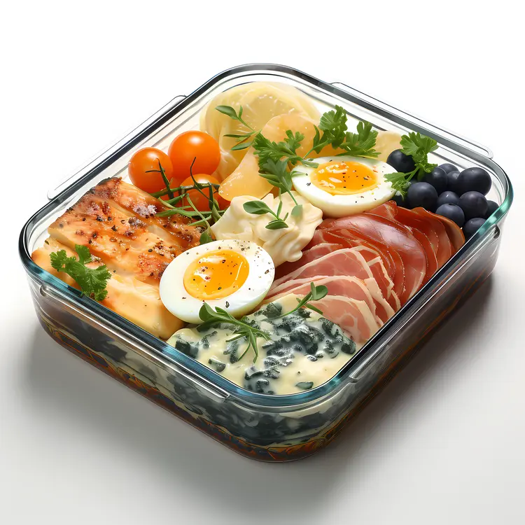 Delicious Bento Box with Eggs and Ham