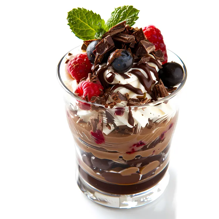 Layered Chocolate Dessert with Berries