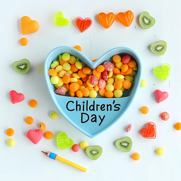 Children's Day with Heart-shaped Candies