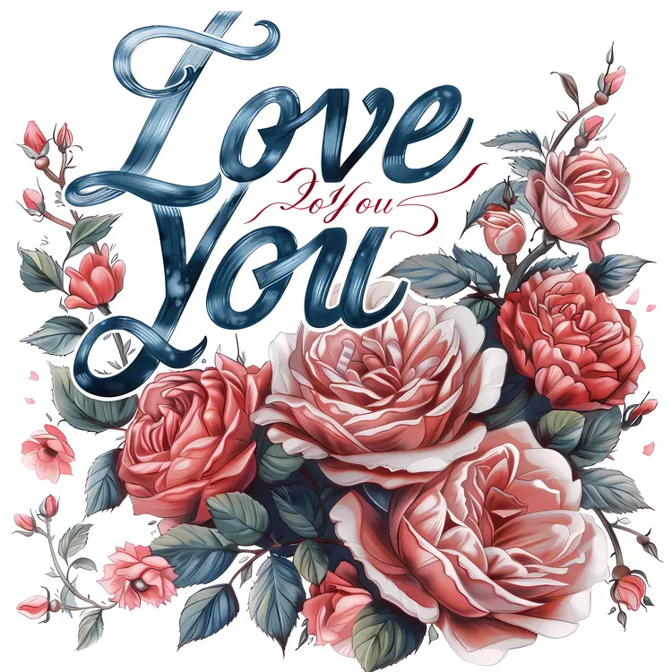 Love You Floral Greeting