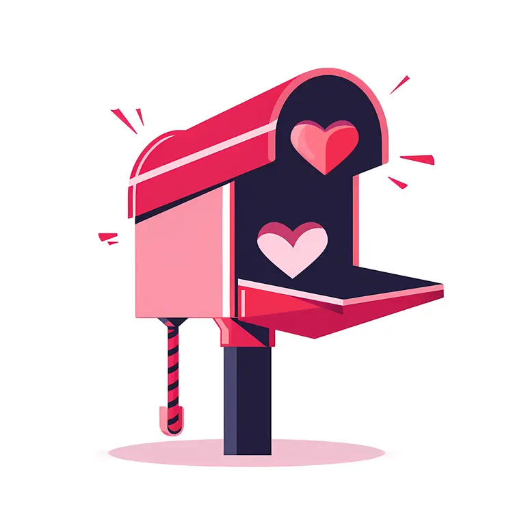 Heart Symbol on a Mailbox for Valentine's Day