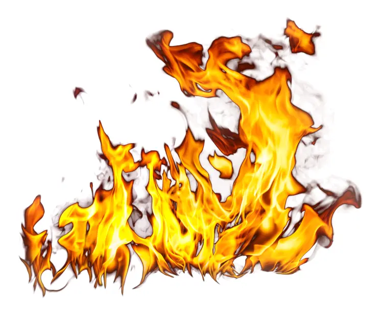 Multiple Flames on Transparent Background