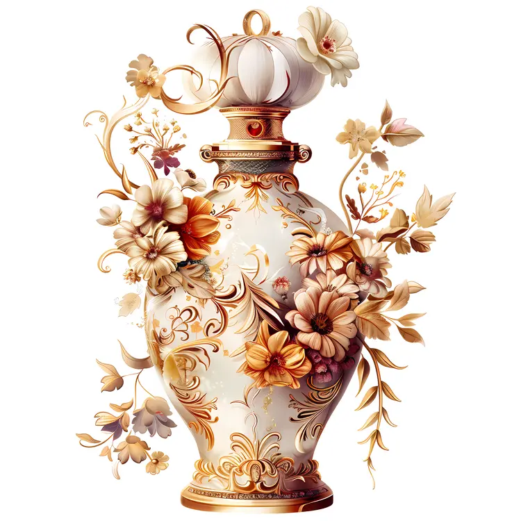 Elegant Floral Perfume Bottle