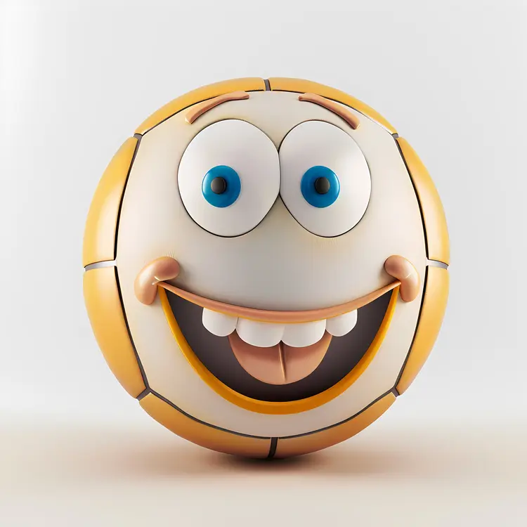 Smiling Basketball Cartoon