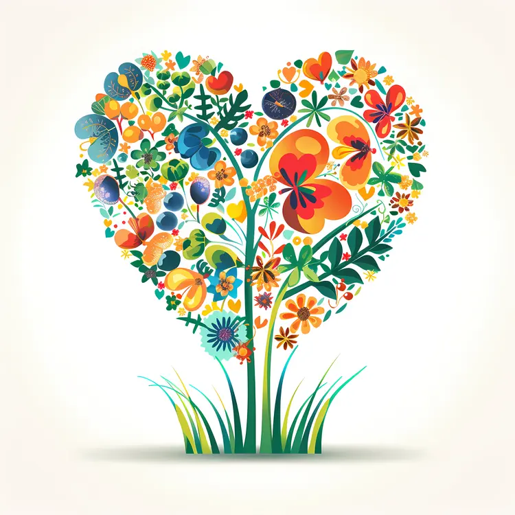 Floral Heart Illustration