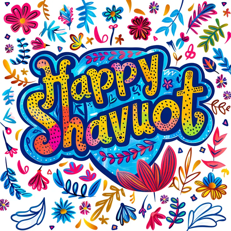 Colorful Happy Shavuot Celebration