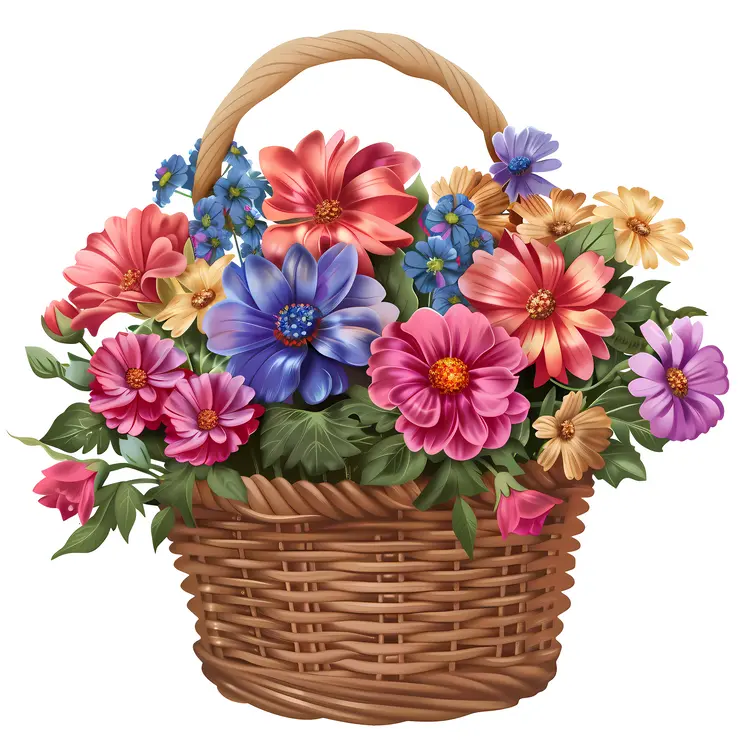 Radiant Basket of Bright Flowers