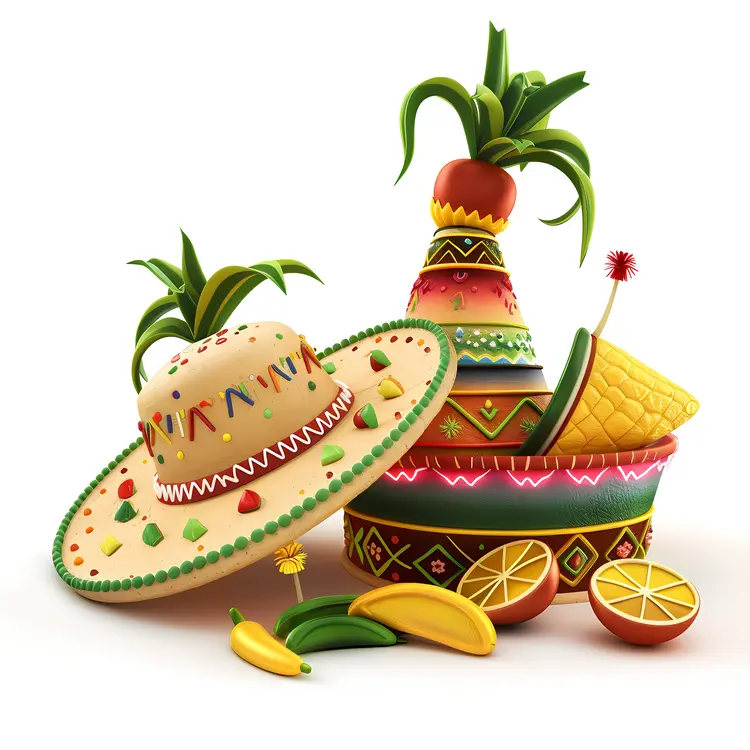 Sombrero with Tropical Fruits
