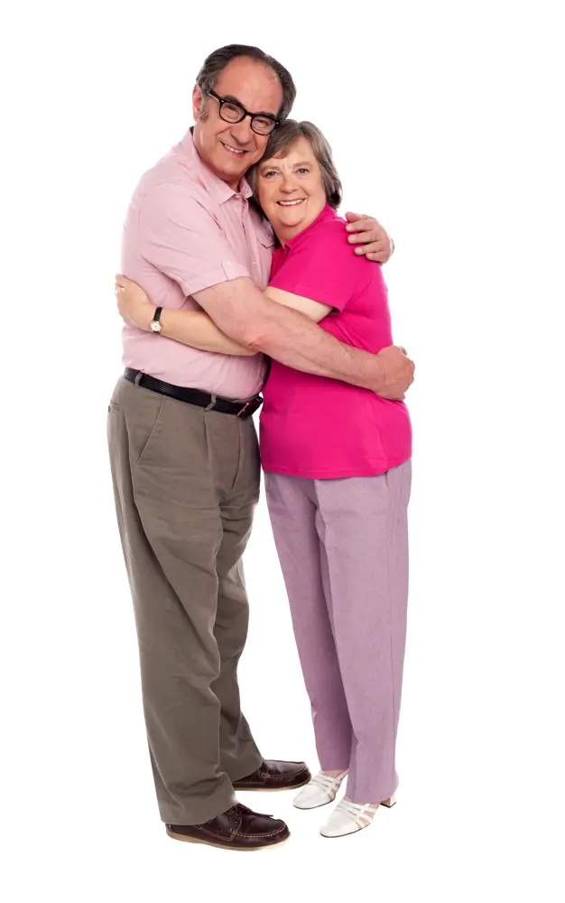 Elderly Couple Hugging