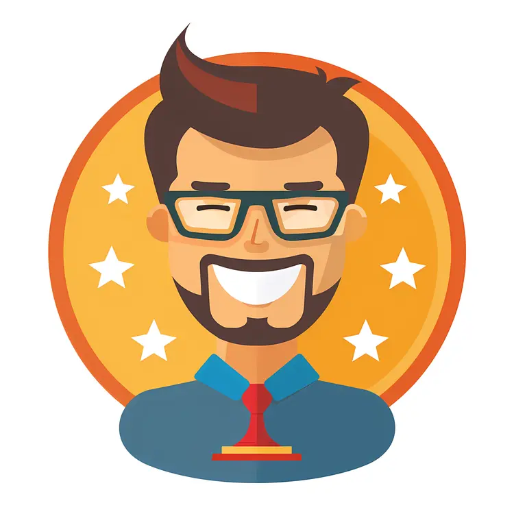 Smiling Man with Glasses and Beard