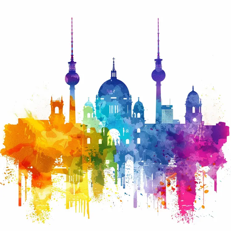 Colorful Berlin Landmarks