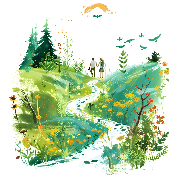 Couple Walking in Nature