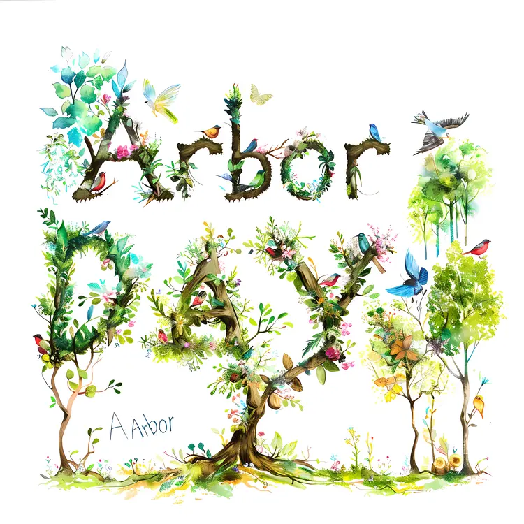 Tree with Birds for Arbor Day