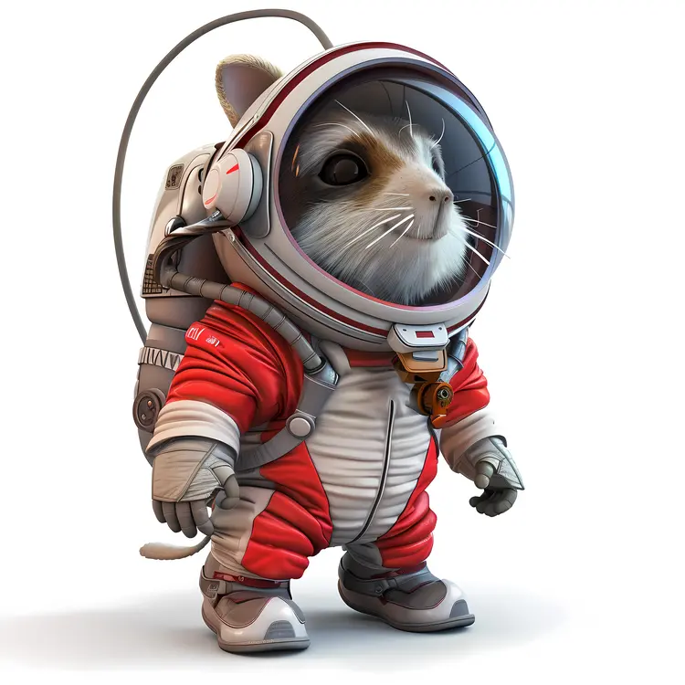 Cute Cat in Astronaut Suit