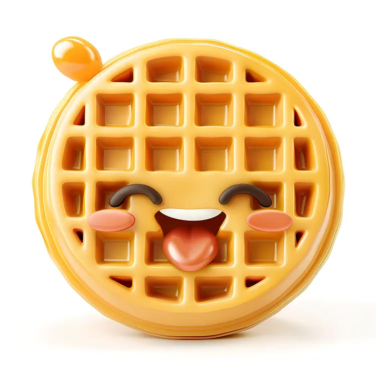 Smiling Waffle with Syrup