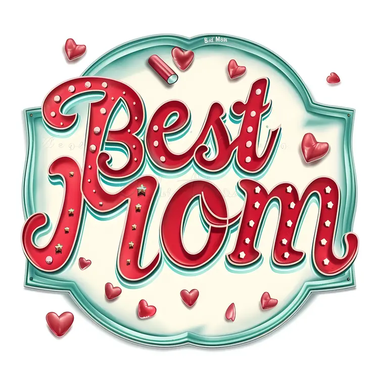 Best Mom Heart Illustration