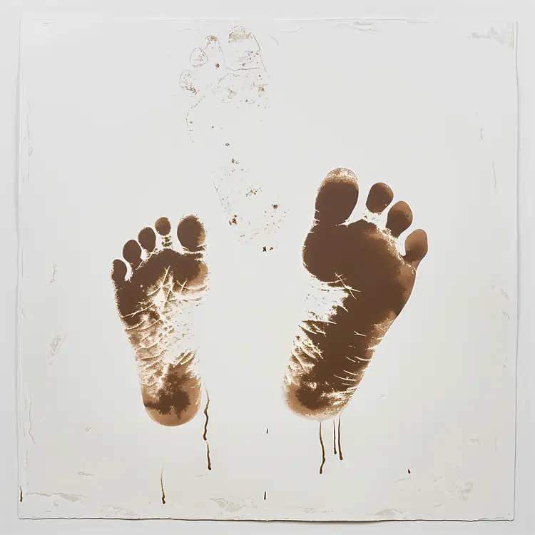 Brown Footprints with Drips