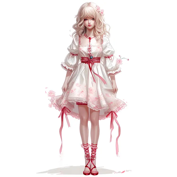 Cute Anime Girl in Dress