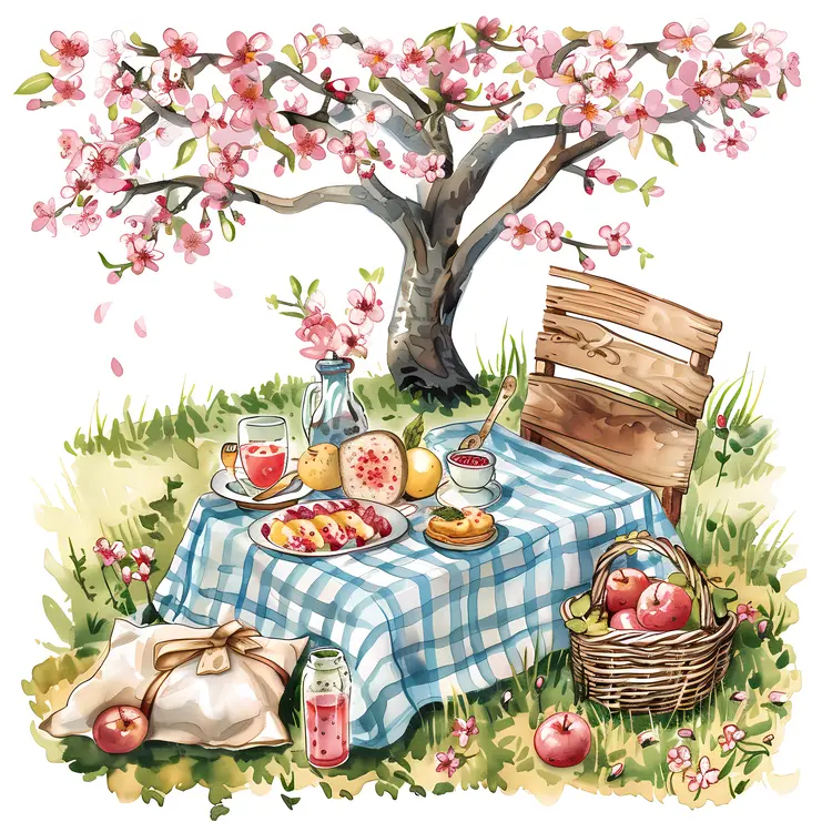Picnic Under Cherry Blossom Tree