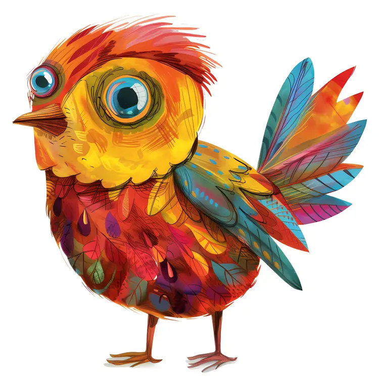 Colorful Bird with Big Eyes