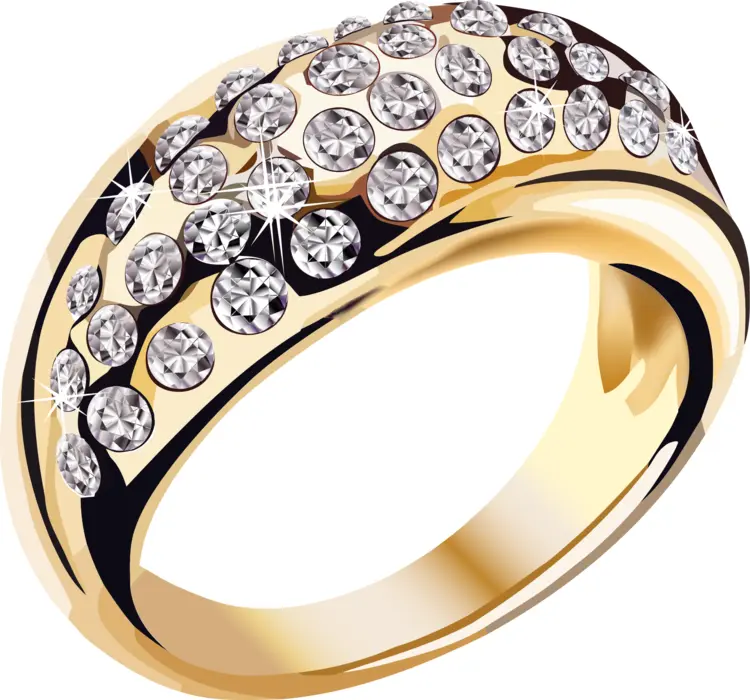 Stylish Gemstone Ring with White Stones