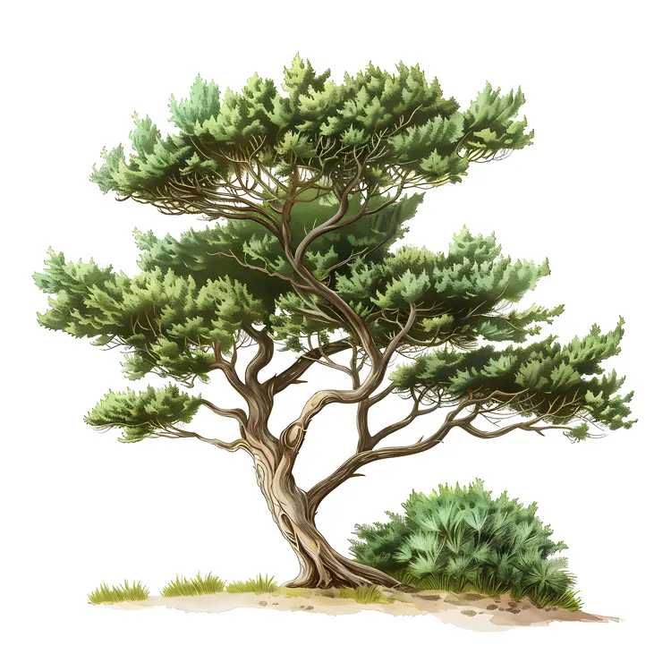 Green Tree with Branches