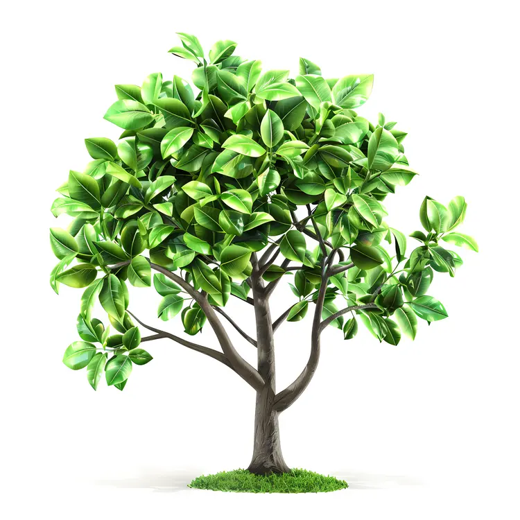 Green Tree with Shiny Leaves