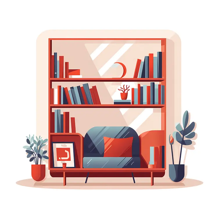 Cozy Blue Armchair in Modern Reading Area