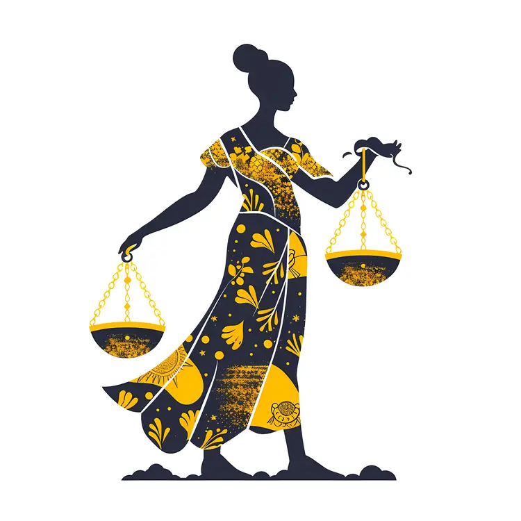 Silhouette Scales with Yellow and Black