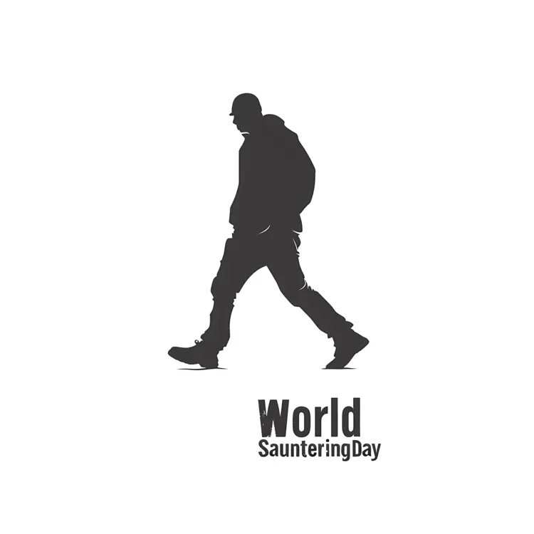 World Sauntering Day Silhouette