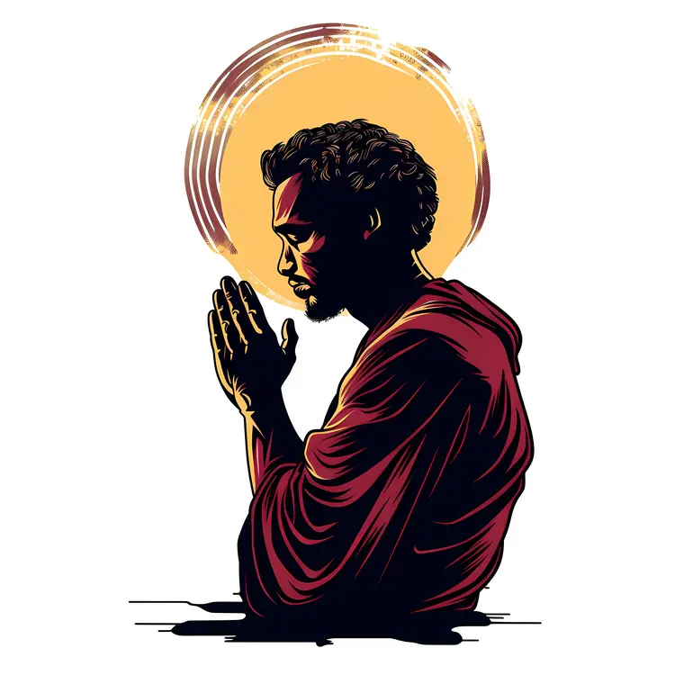 Illustration of a Praying Man
