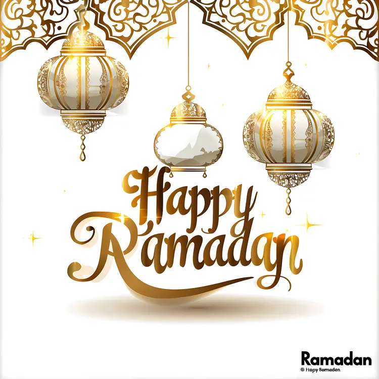 Golden Lanterns for Ramadan Celebration