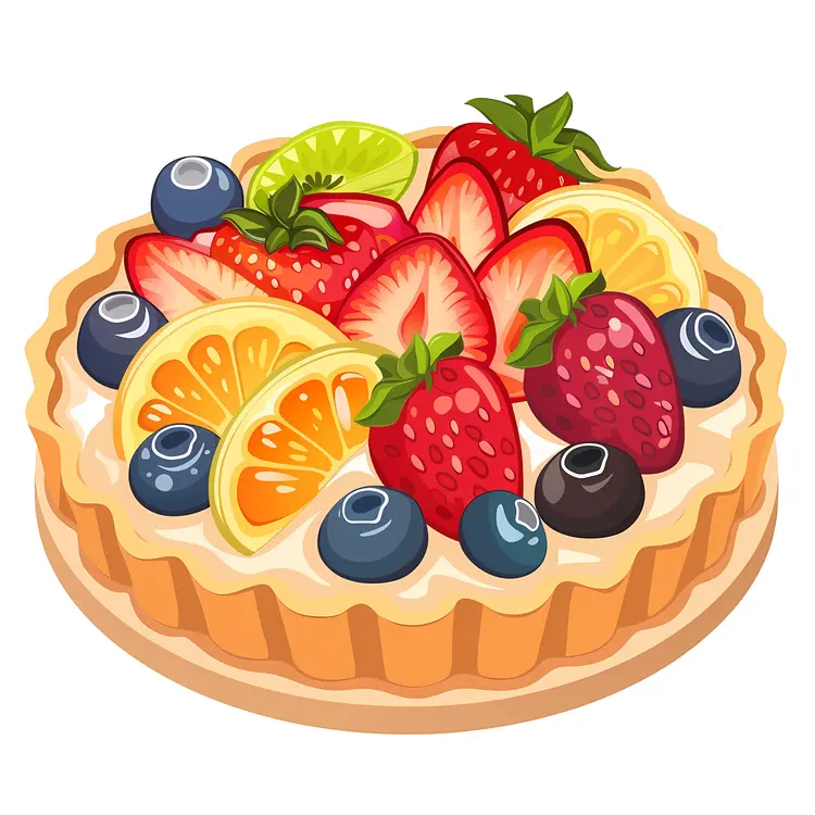 Vibrant Fruit Tart with Strawberries and Oranges