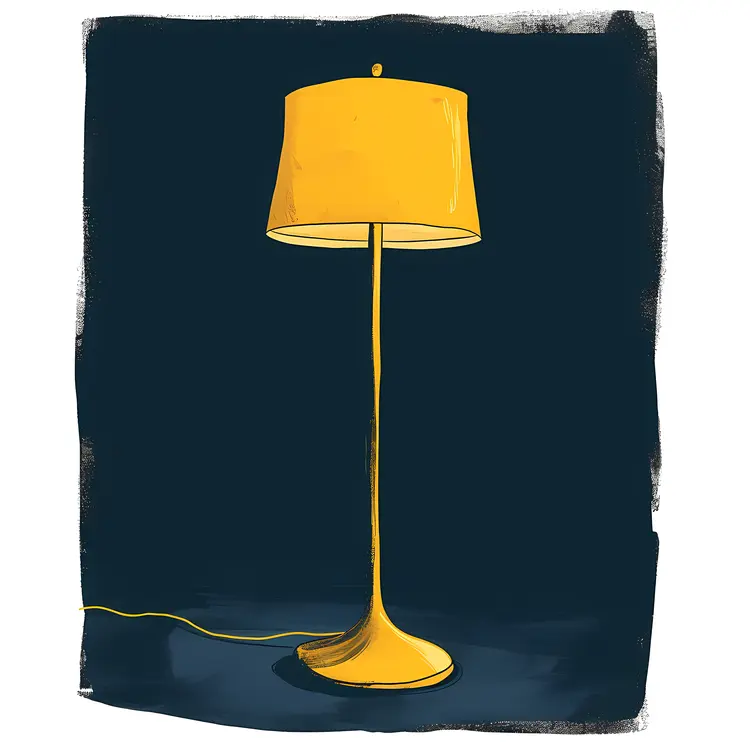 Yellow Floor Lamp Illustration