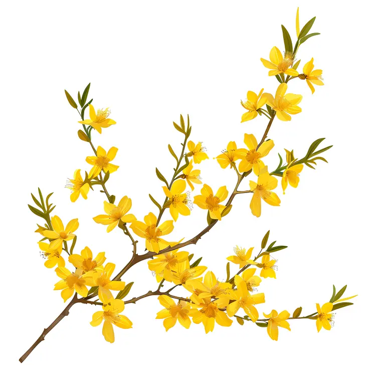 Yellow Flowers on a Branch