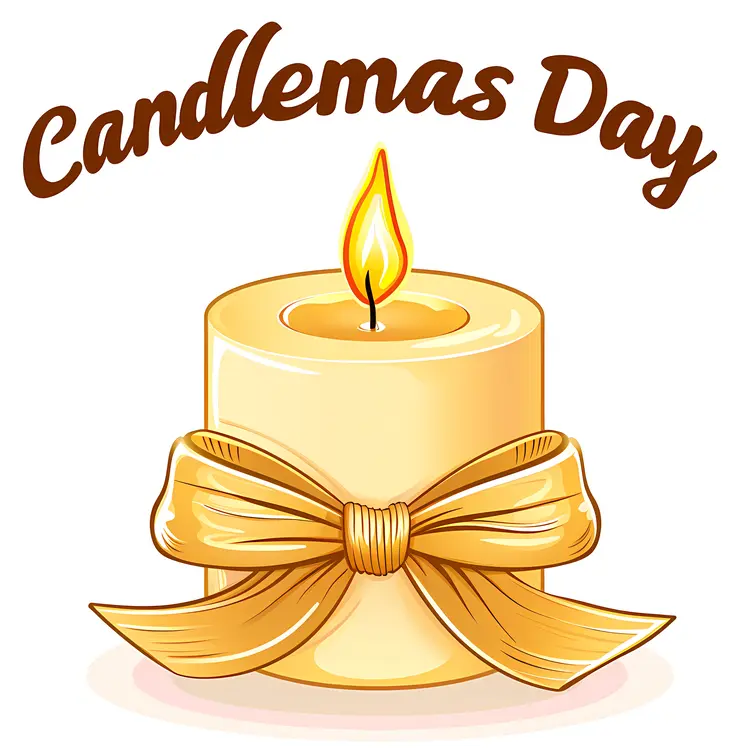 Candlemas Day Candle with Bow