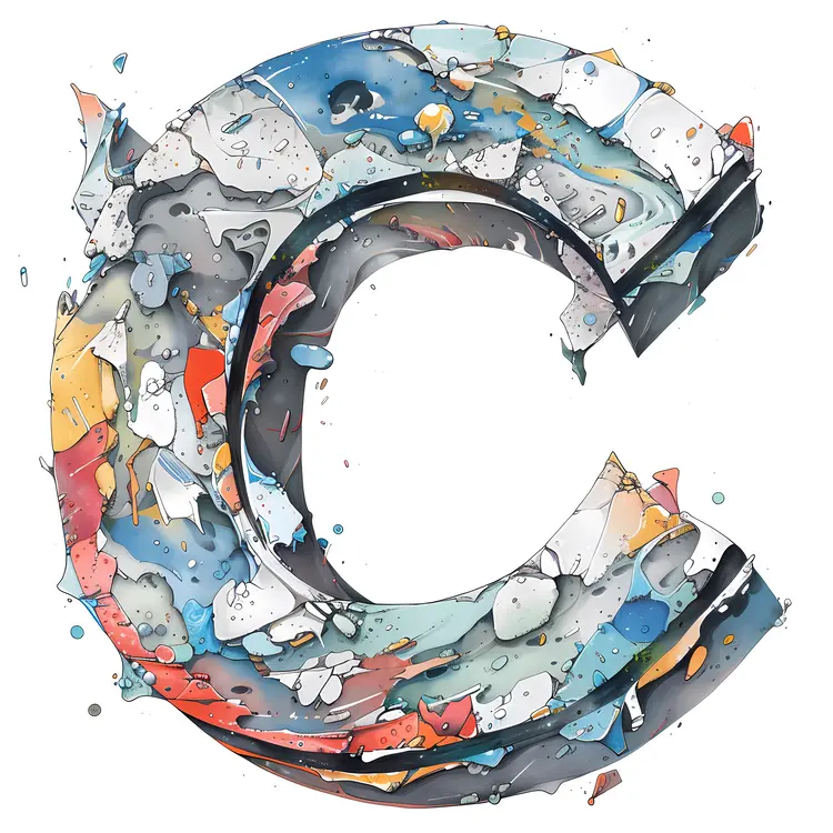 Abstract Watercolor Letter C