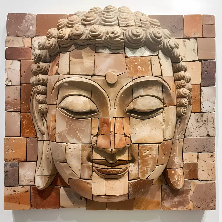Buddha Face Mosaic Art