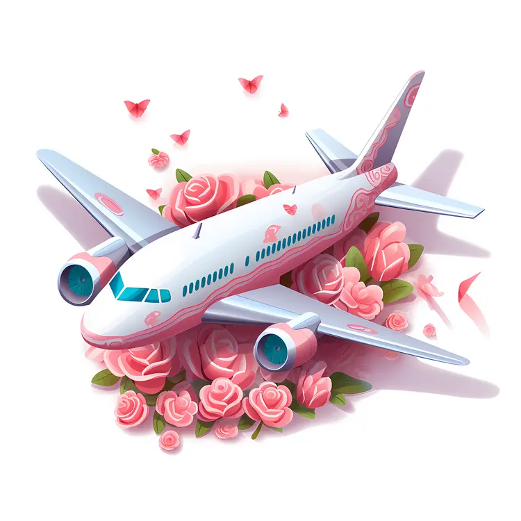 Airplane Decorated with Roses