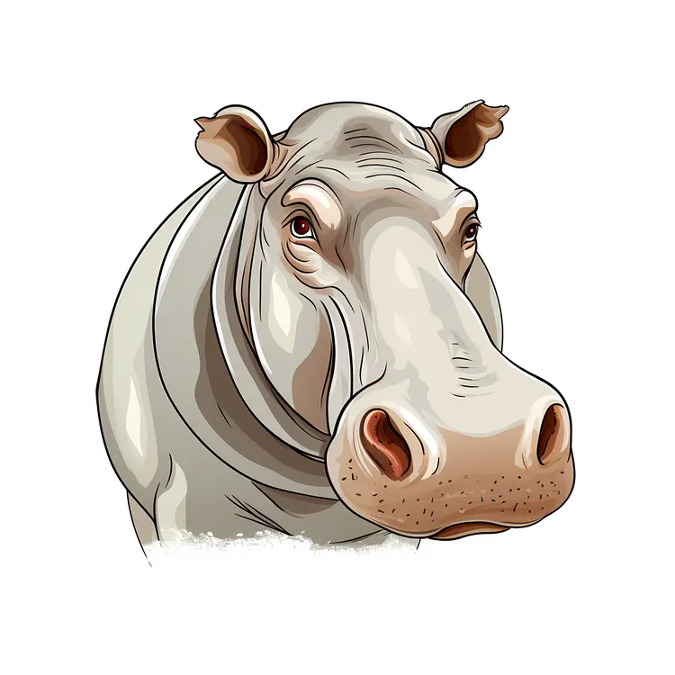 Cute Cartoon Hippo