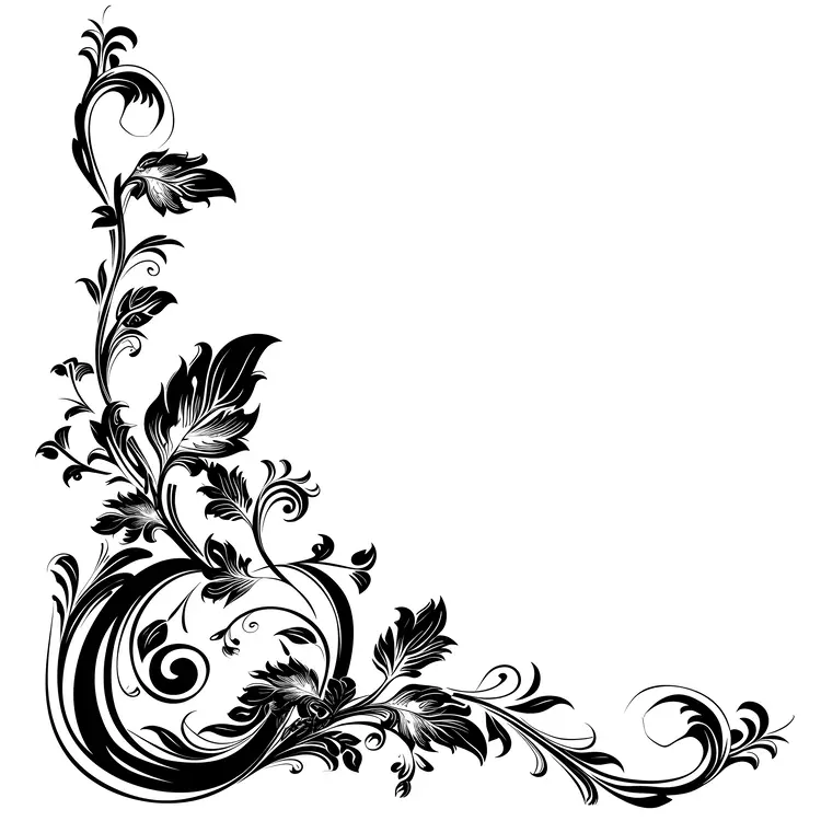 Black Floral Design Pattern