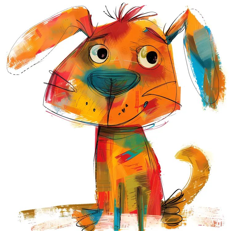 Colorful Cartoon Dog