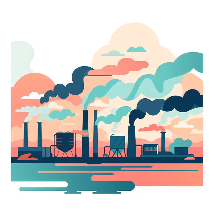 Factory with Smokestacks