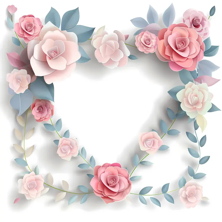 Beautiful Pink and Blue Floral Frame